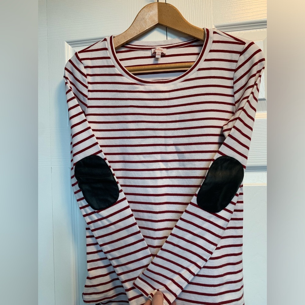 Stitch Fix Pixley Greenich Striped Knit Top with Elbow Patches